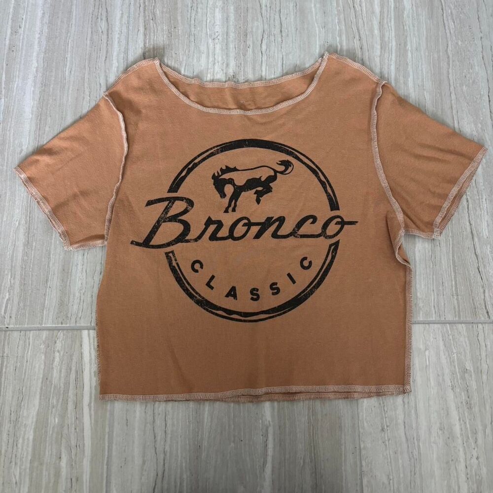 Ford Women's Orange and Tan Crop-top